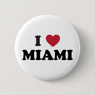 Badge Rond 5 Cm J'aime Miami la Floride