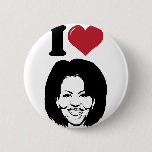 Badge Rond 5 Cm J'aime Michelle Obama