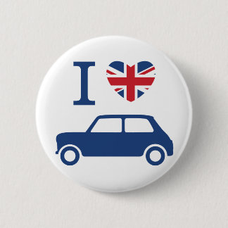 Badge Rond 5 Cm J'aime Mini Coopers - Bleu