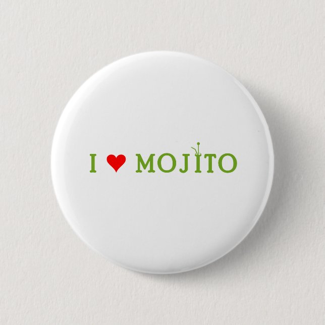 Badge Rond 5 Cm J'aime Mojito (Devant)
