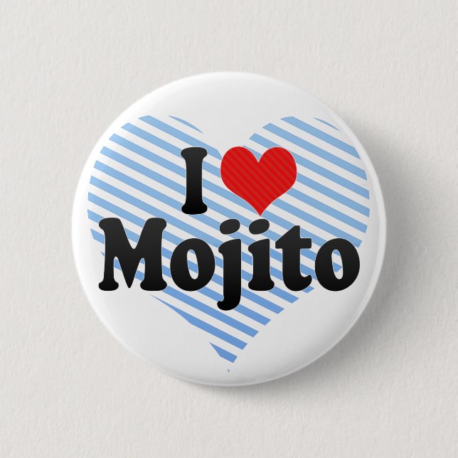 Badge Rond 5 Cm J'aime Mojito (Devant)