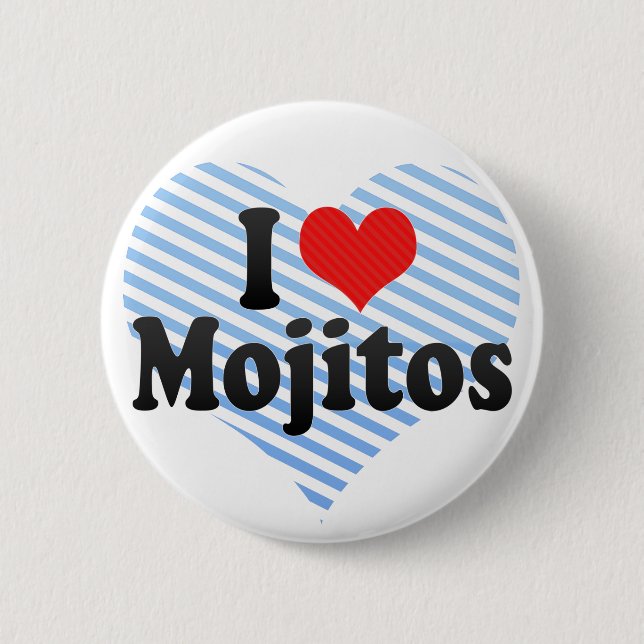 Badge Rond 5 Cm J'aime Mojitos (Devant)