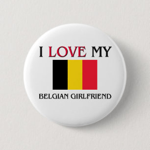 Badge Rond 5 Cm J'aime mon amie belge