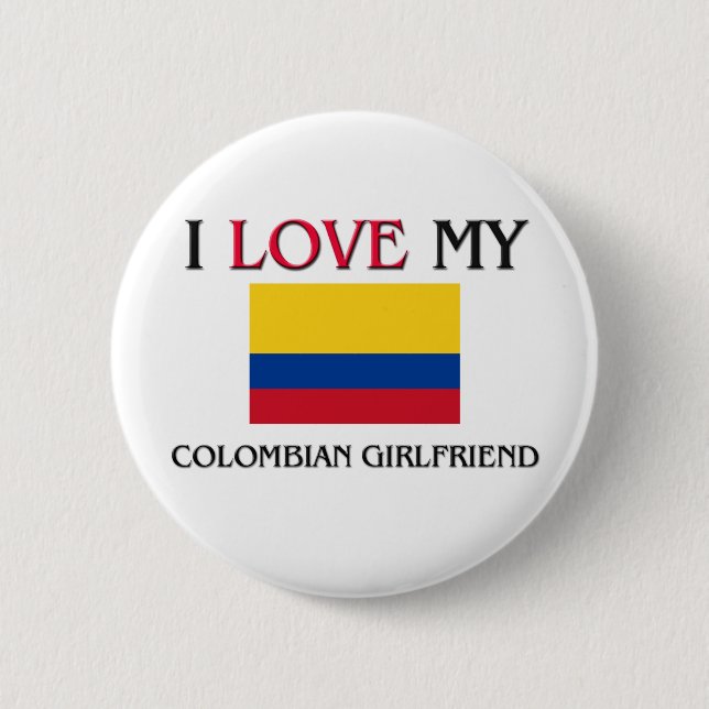 Badge Rond 5 Cm J'aime mon amie colombienne (Devant)