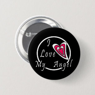 Badge Rond 5 Cm J'aime mon Ange