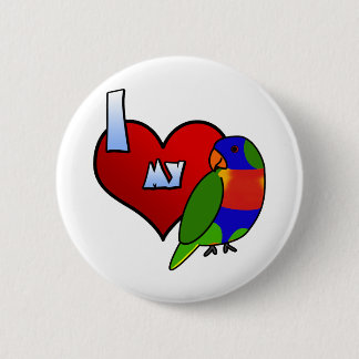 Badge Rond 5 Cm J'aime mon arc-en-ciel Lorikeet