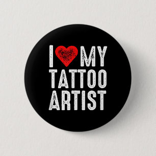 Badge Rond 5 Cm J'Aime Mon Artiste De Tatouage