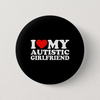 Badge Rond 5 Cm J'Aime Mon Autiste Fille Coeur Mon Autiste Gf