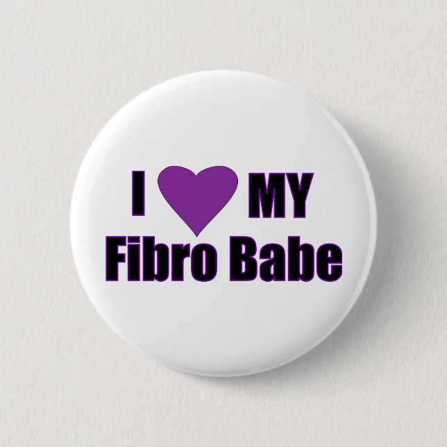 Badge Rond 5 Cm J'aime mon bébé fibro (Devant)
