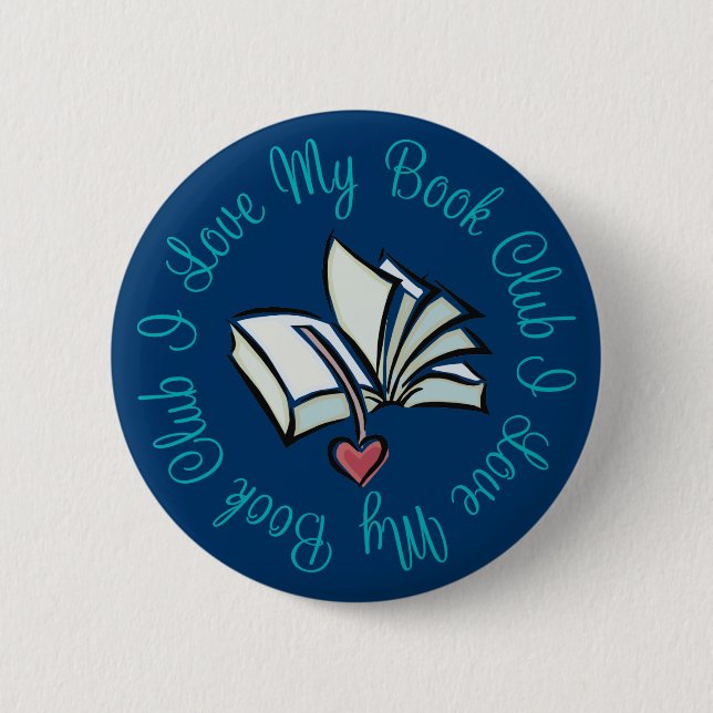 Badge Rond 5 Cm J'aime mon Bookclub (Devant)