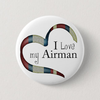 Badge Rond 5 Cm J'aime mon bouton d'aviateur