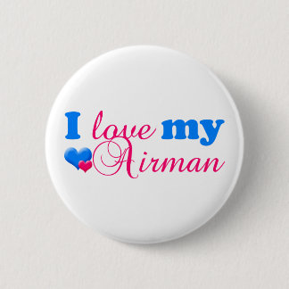 Badge Rond 5 Cm J'aime mon bouton d'aviateur