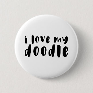 Badge Rond 5 Cm J'aime mon bouton de Goldendoodle