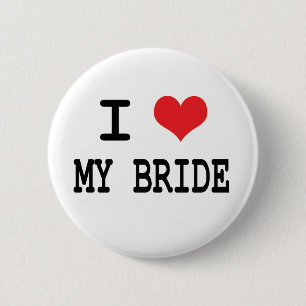 Badge Rond 5 Cm J'aime mon bouton de jeune mariée