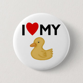 Badge Rond 5 Cm J'Aime Mon Caoutchouc En Caoutchouc