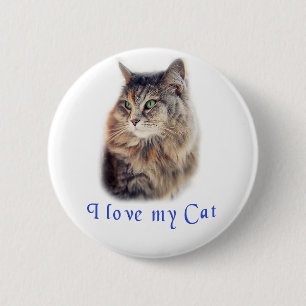 Badge Rond 5 Cm J'aime mon chat