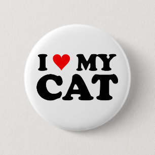 Badge Rond 5 Cm J'aime mon chat