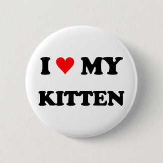 Badge Rond 5 Cm J'aime mon chaton