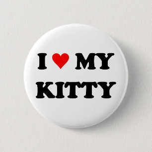 Badge Rond 5 Cm J'aime mon chaton