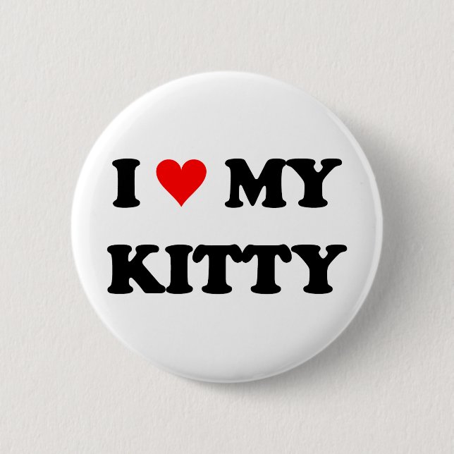 Badge Rond 5 Cm J'aime mon chaton (Devant)