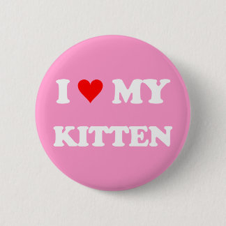 Badge Rond 5 Cm J'aime mon chaton
