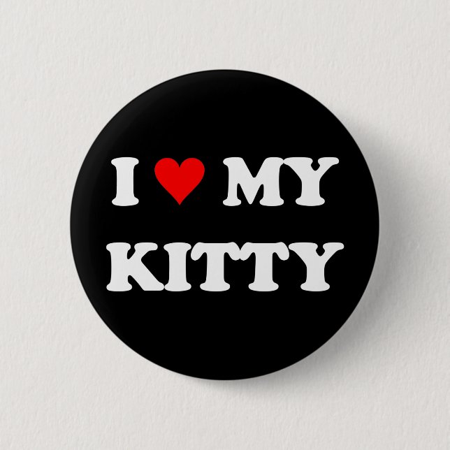 Badge Rond 5 Cm J'aime mon chaton (Devant)