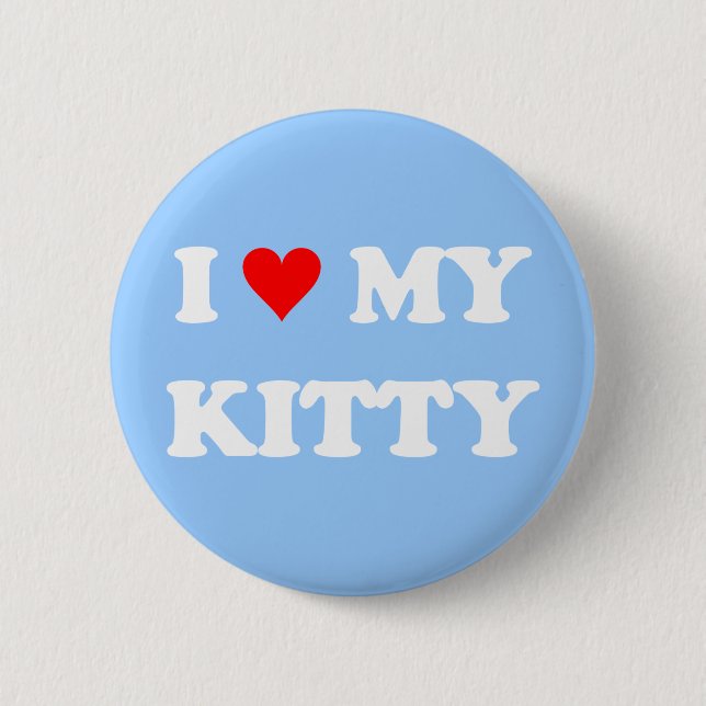Badge Rond 5 Cm J'aime mon chaton (Devant)