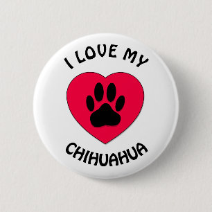 Badge Rond 5 Cm J'aime mon chien