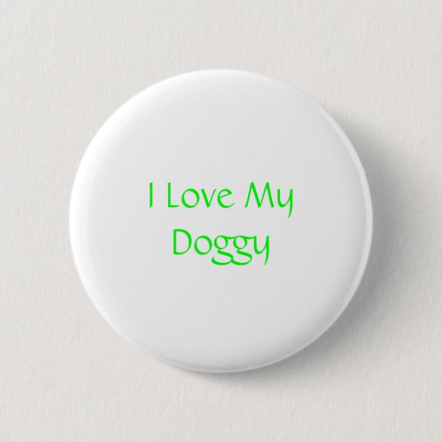 Badge Rond 5 Cm J'aime mon chienchien (Devant)