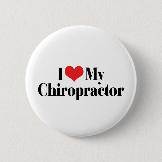Badge Rond 5 Cm J'aime mon chiropracteur (Devant)