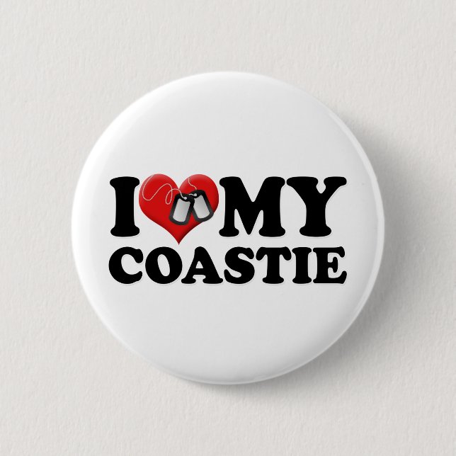 Badge Rond 5 Cm J'aime mon Coastie (Devant)