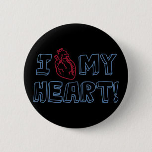 Badge Rond 5 Cm J'Aime Mon Coeur