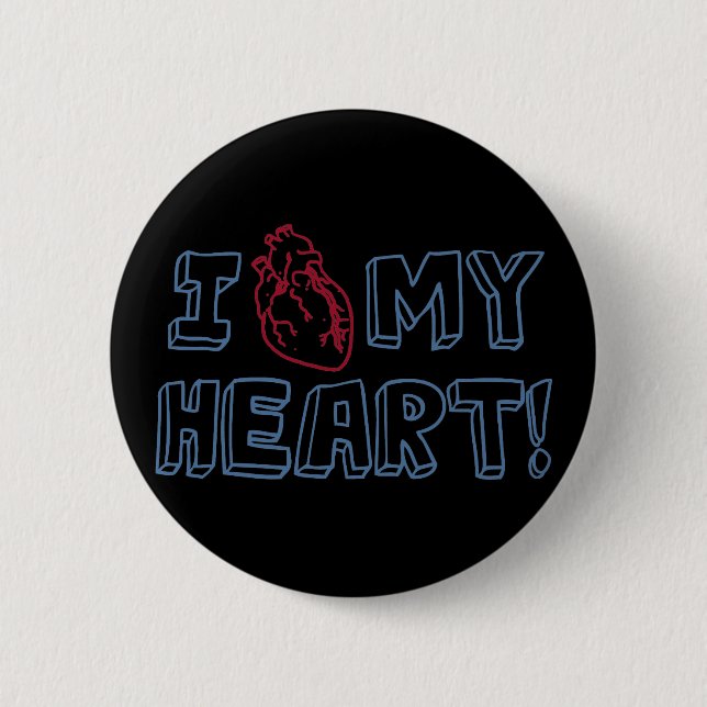 Badge Rond 5 Cm J'Aime Mon Coeur (Devant)