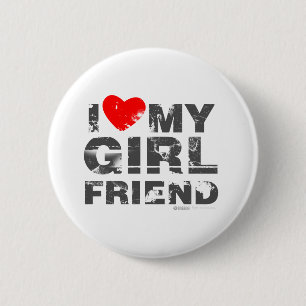 Badge Rond 5 Cm J'aime mon coeur vintage de jour de Valentines
