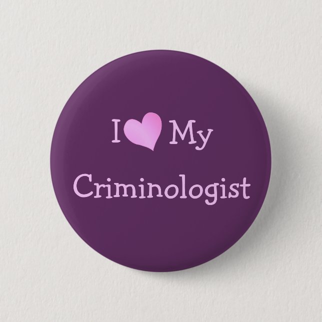 Badge Rond 5 Cm J'aime mon criminologue (Devant)