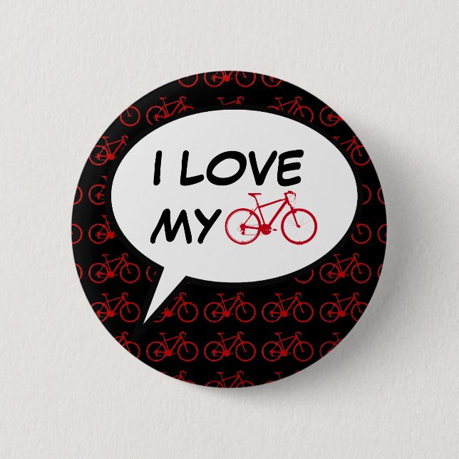 Badge Rond 5 Cm j'aime mon dessin animé vélo (Devant)
