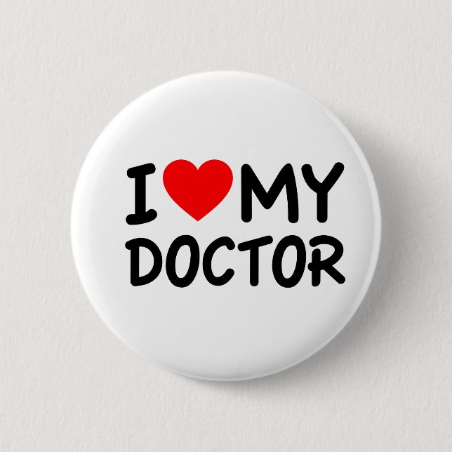 Badge Rond 5 Cm J'aime mon docteur (Devant)