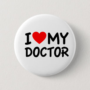 Badge Rond 5 Cm J'aime mon docteur