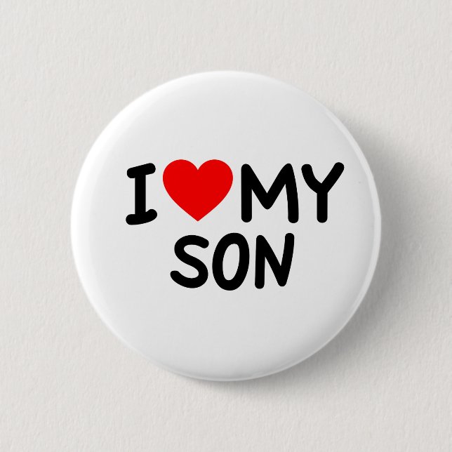 Badge Rond 5 Cm J'aime mon Fils (Devant)