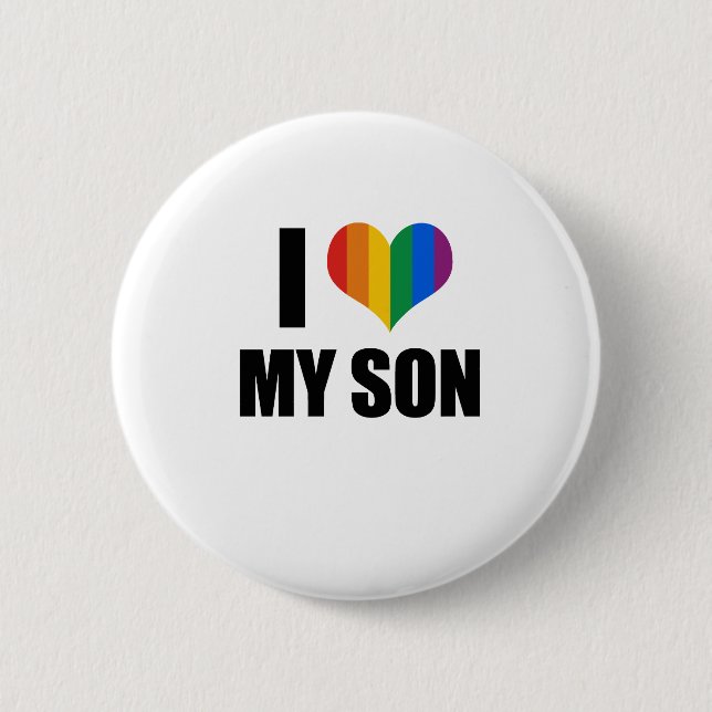 Badge Rond 5 Cm J'aime mon fils gai (Devant)