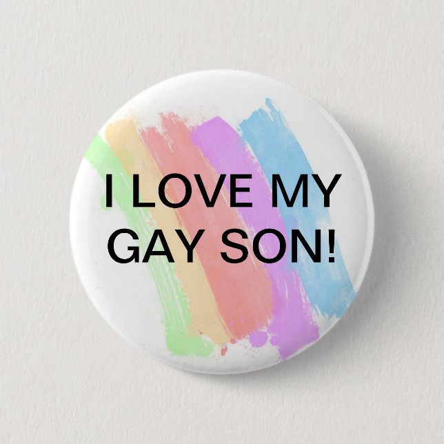 Badge Rond 5 Cm J'aime mon fils gai (Devant)
