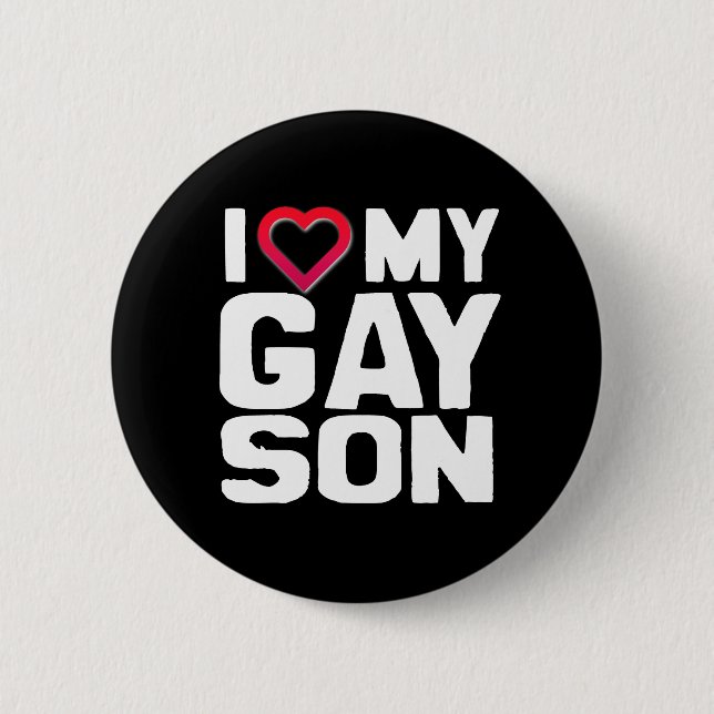 Badge Rond 5 Cm J'aime mon fils gay (Devant)