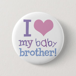 Badge Rond 5 Cm J'Aime Mon Frère Bébé