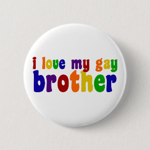 Badge Rond 5 Cm J'Aime Mon Frère Gay