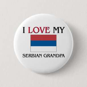 Badge Rond 5 Cm J'aime mon grand-papa serbe