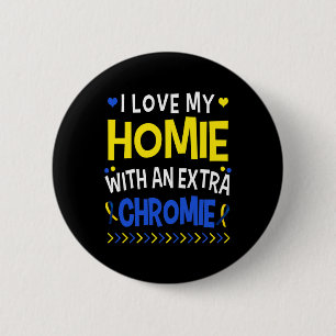 Badge Rond 5 Cm J'Aime Mon Homie Avec Une Chromie Supplémentaire P