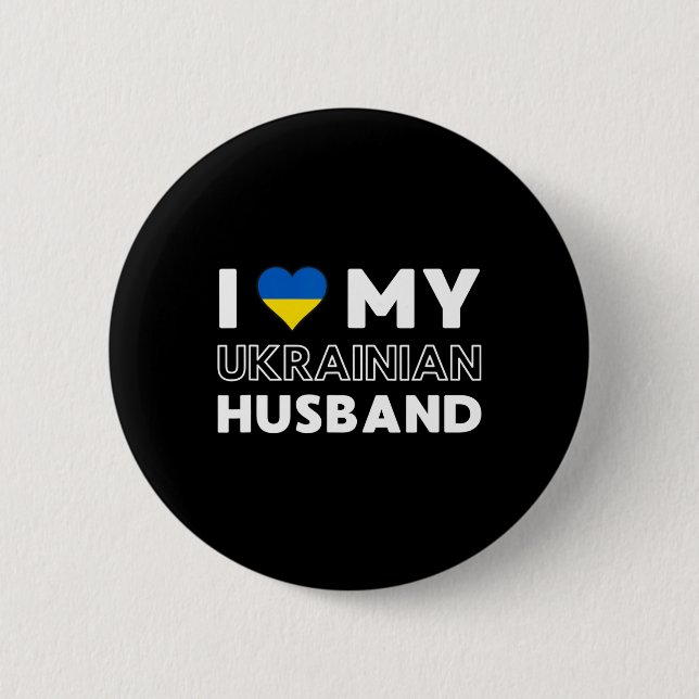 Badge Rond 5 Cm J'aime mon Husnd ukrainien  (Devant)