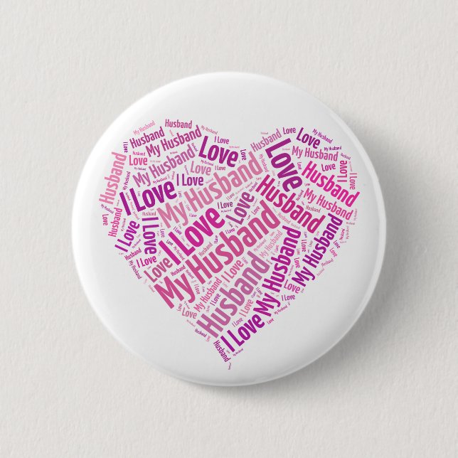 Badge Rond 5 Cm J'Aime Mon Mari (Devant)
