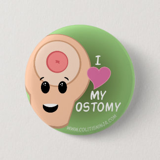 Badge Rond 5 Cm J'aime mon Ostomy !