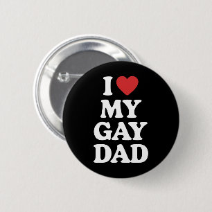 Badge Rond 5 Cm J'aime mon père gay je cœur mon père gay